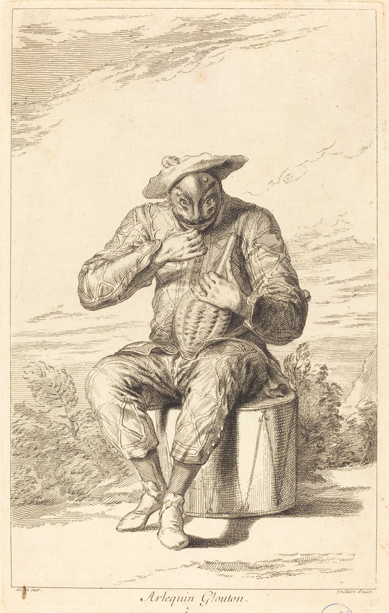 Arlequim Glutão de François Joullain after Claude Gillot