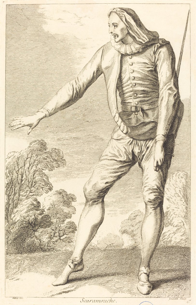 Scaramouche de François Joullain after Claude Gillot