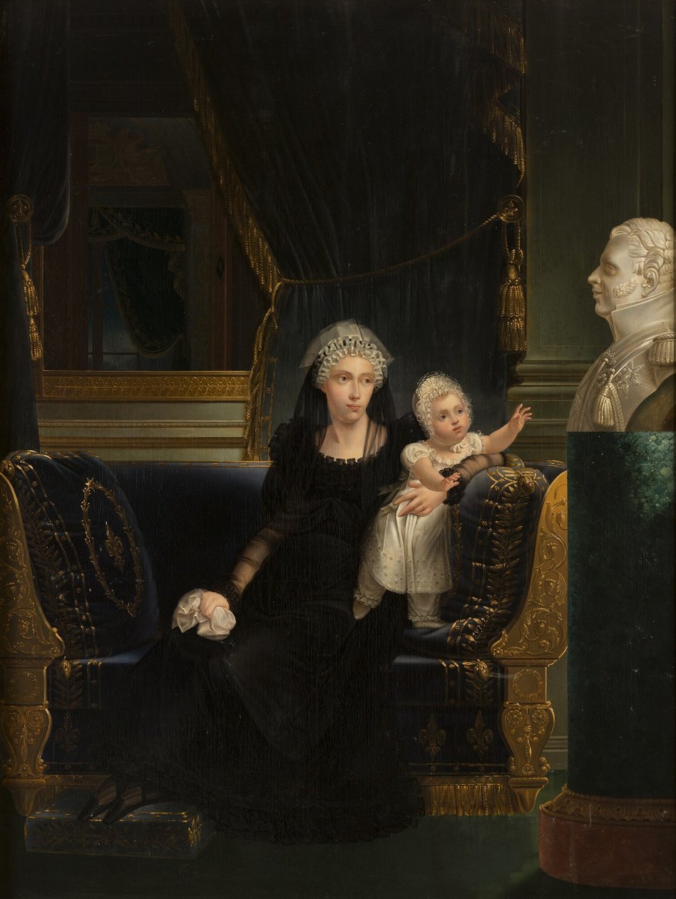 Retrato da Princesa Carolina de Nápoles e da Sicília (1798-1870), Duquesa de Berry, viúva de Carlos Fernando, Duque de Berry, com a sua filha Luísa Maria Teresa d