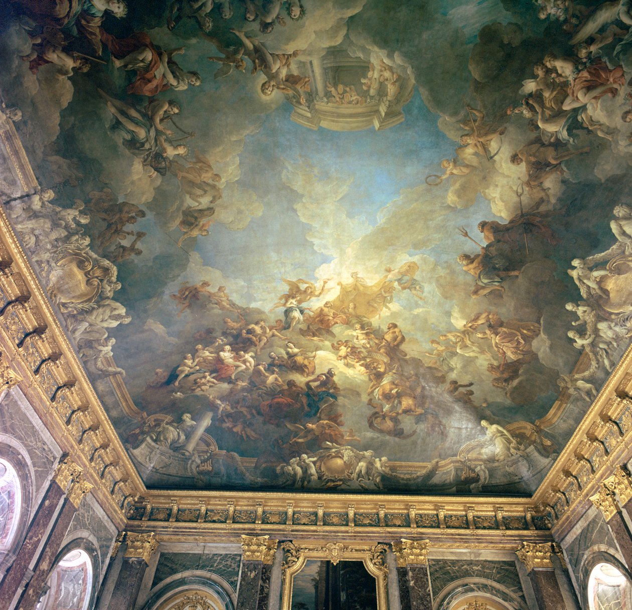 Teto do Salon de Hercules em Versalhes, século XVIII de François Lemoyne
