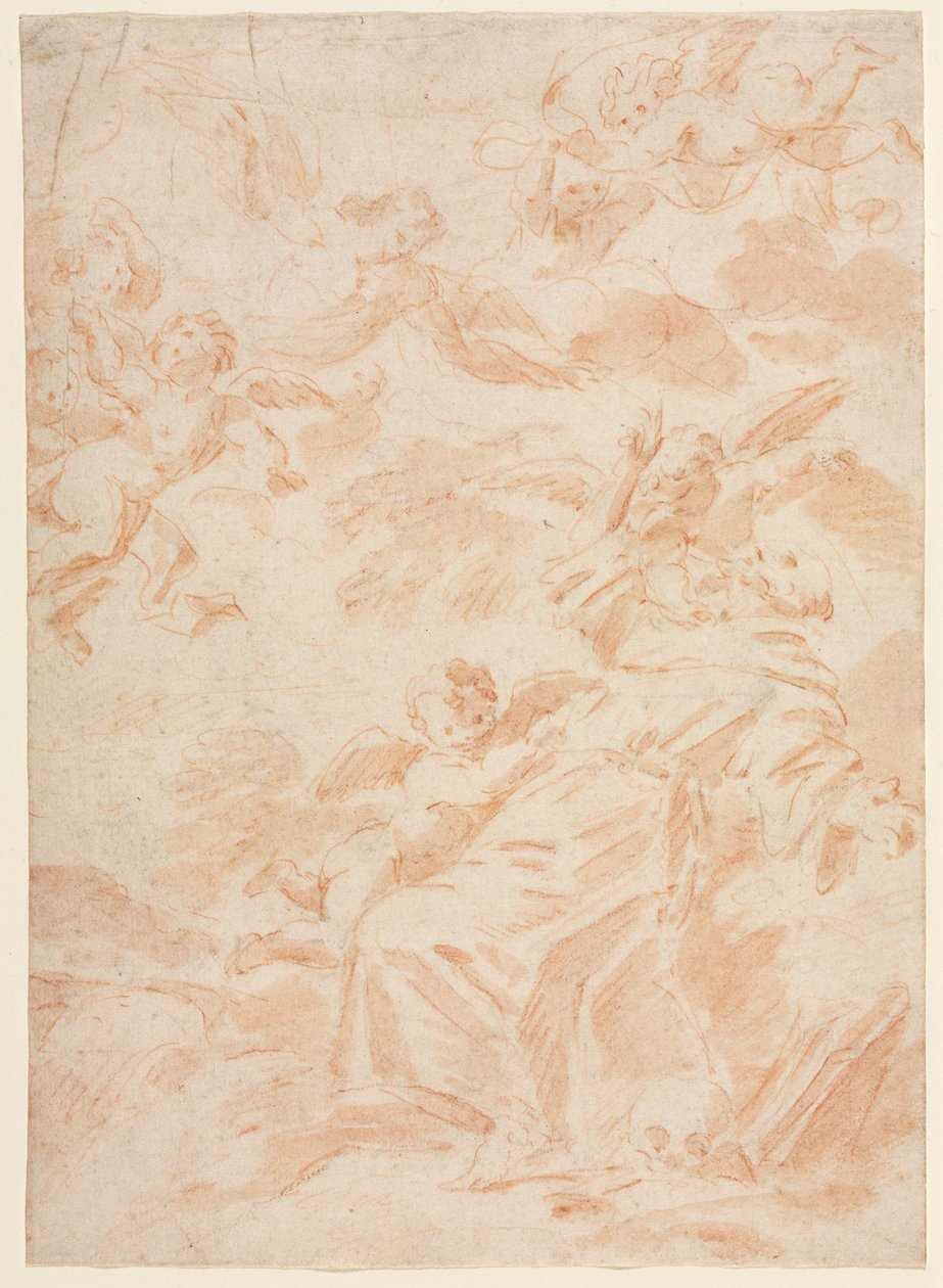 A estigmatização de São Francisco, primeiro terço dos anos 1700. de François Lemoyne
