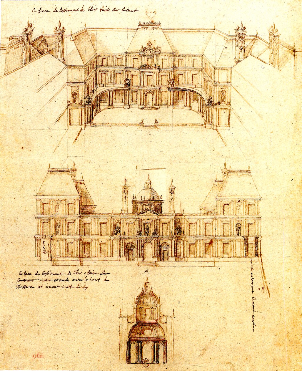 François Mansart, projeto para Blois - Cosperec 1998 p. 160 de Francois Mansart