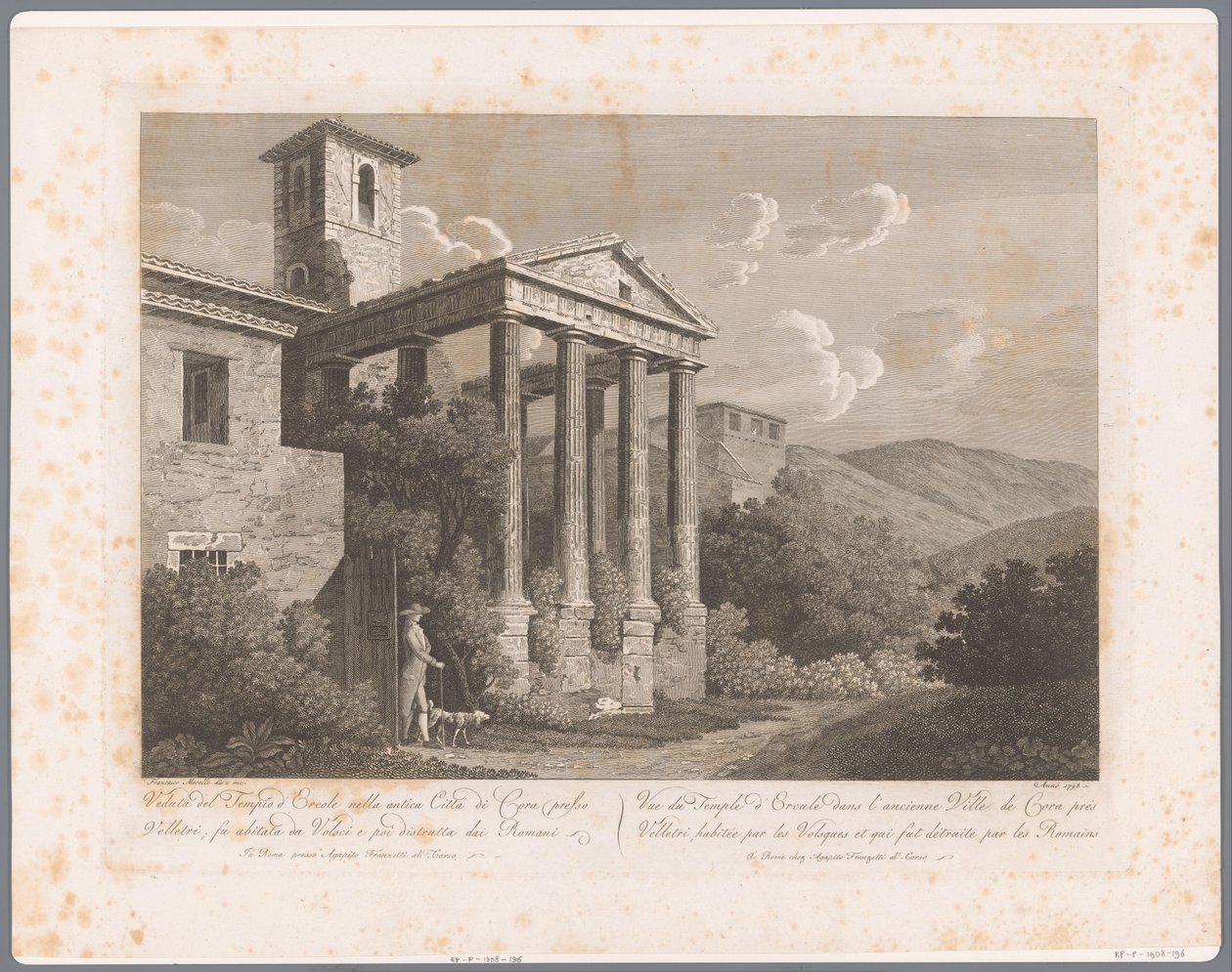 Vista do Templo de Hércules em Cori perto de Velletri
Vistas de Roma (título da série) de François Morel