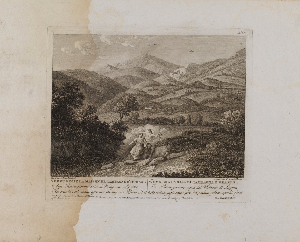 Vista da casa de campo de Horácio (n.º VII) de François Morel