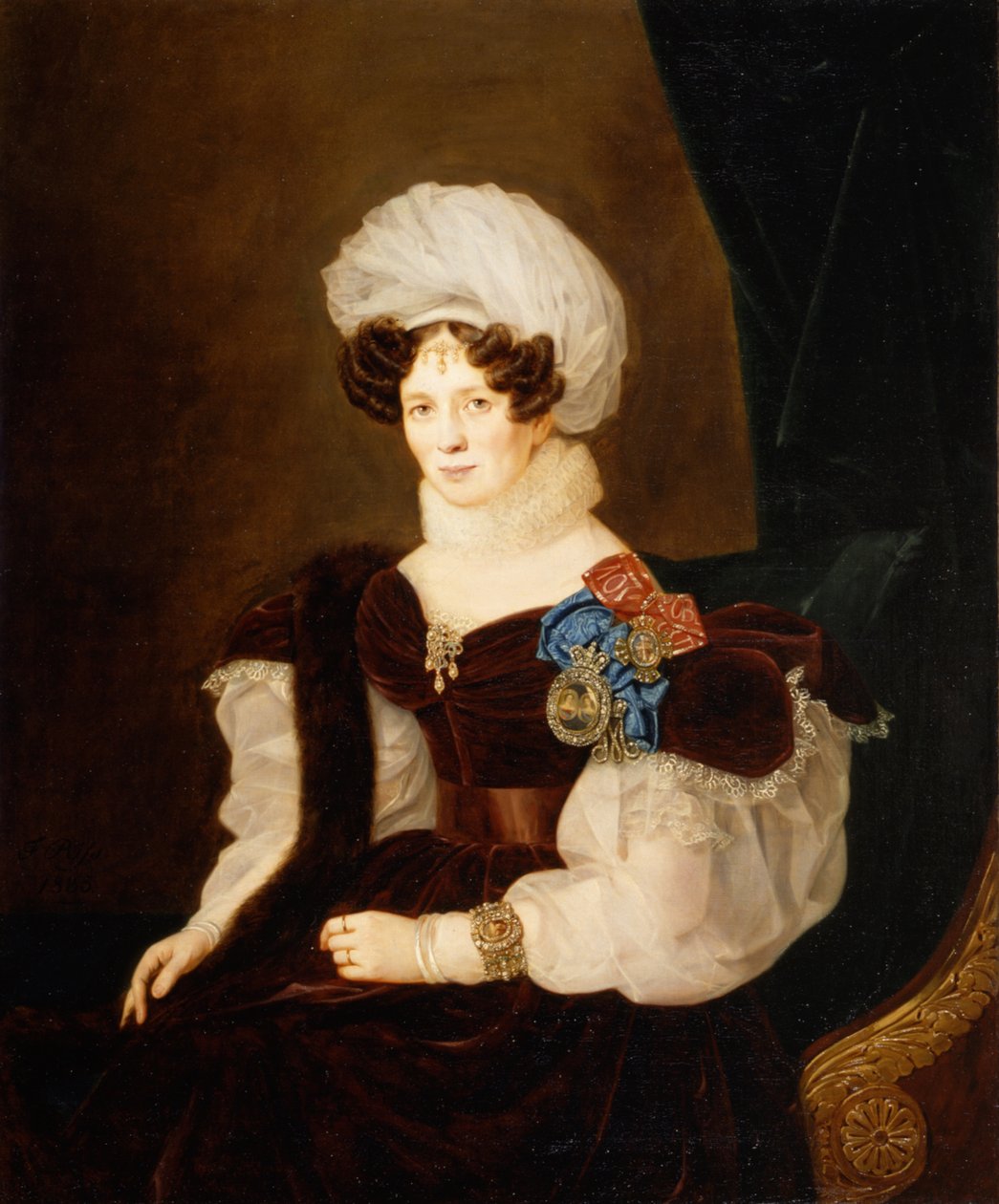Retrato das princesas Tatyana Vasilievna Golitsyna 1783-1841, 1835. de François Nicolas Riss