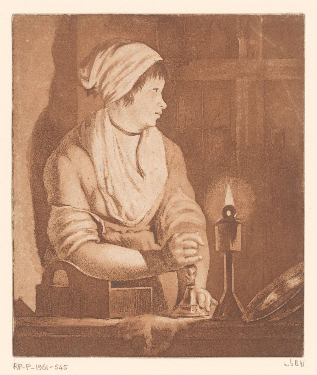 Mulher à luz de velas de François Philippe Charpentier (possibly)