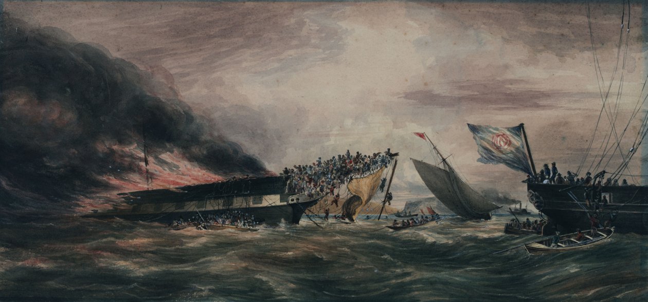 Incêndio do Ocean Monarch, navio de emigrantes, 24 de agosto de 1848 de François Prince de Joinville D