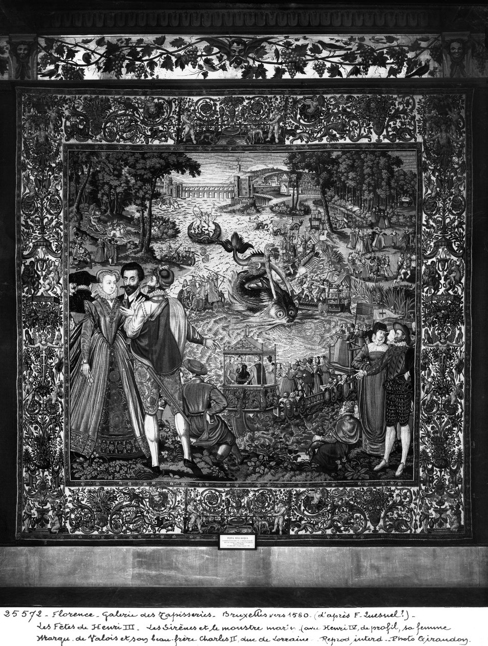 Festivais de Henri III (1553-1610) Oficina de Bruxelas, c.1580 (tapeçaria) de François Quesnel