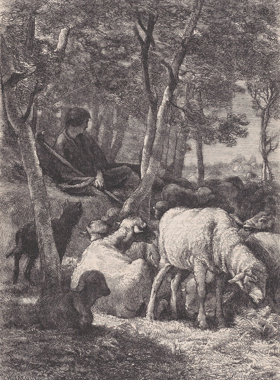 O Pastor, de Le Magasin Pittoresque, ca. 1852. de François Rouget