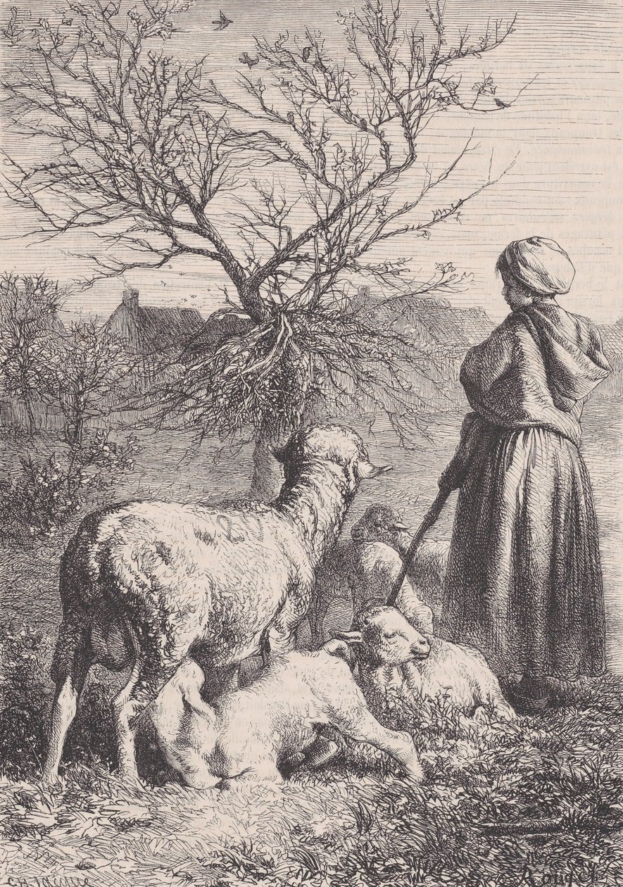 Uma Pastora, c. 1852. de François Rouget