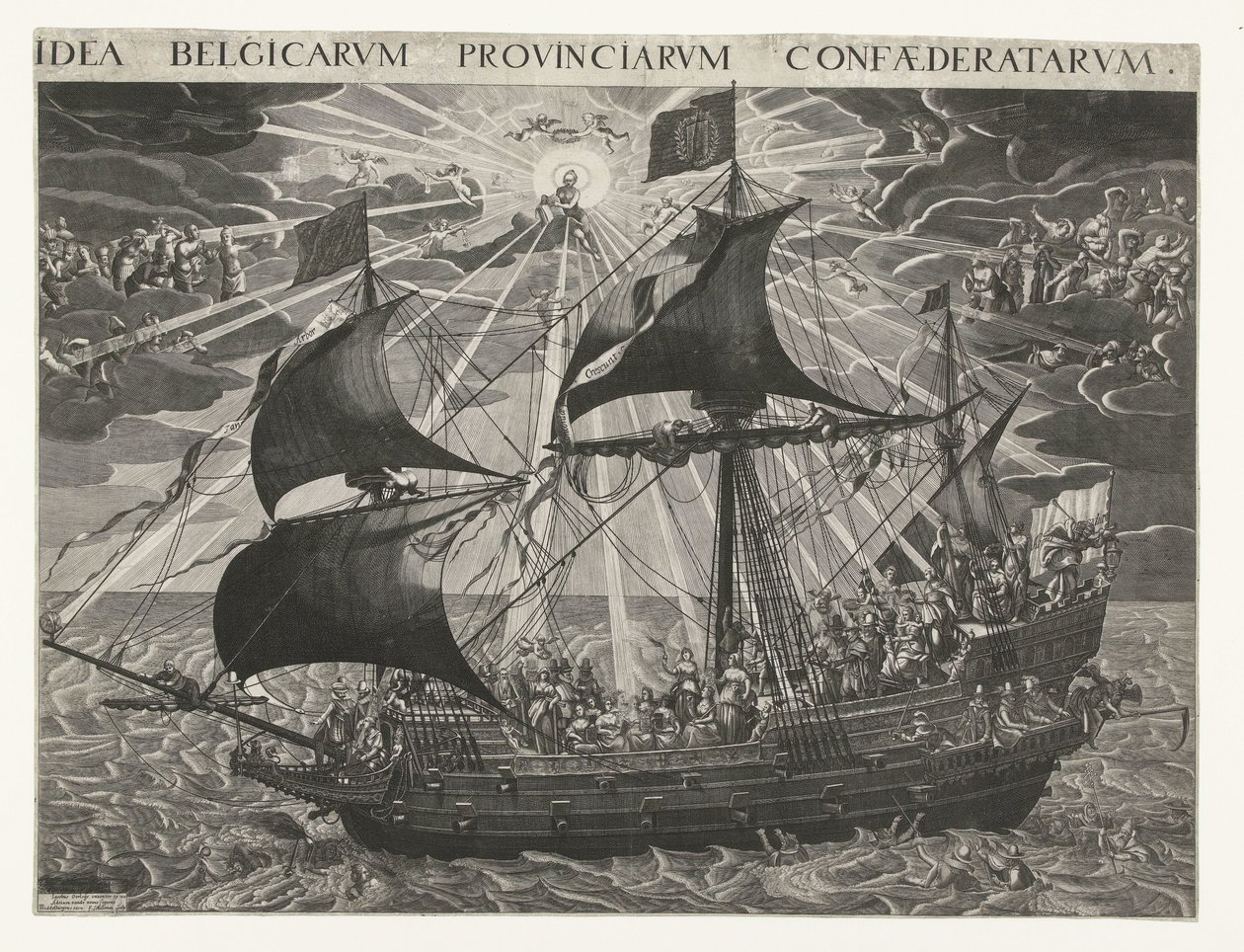 O Navio de Estado, 1620
Alegoria do feliz estado do país após o Sínodo de Dordrecht
Idea Belgicarum Provinciarum Confaederatarum (título sobre o objecto) de François Schillemans