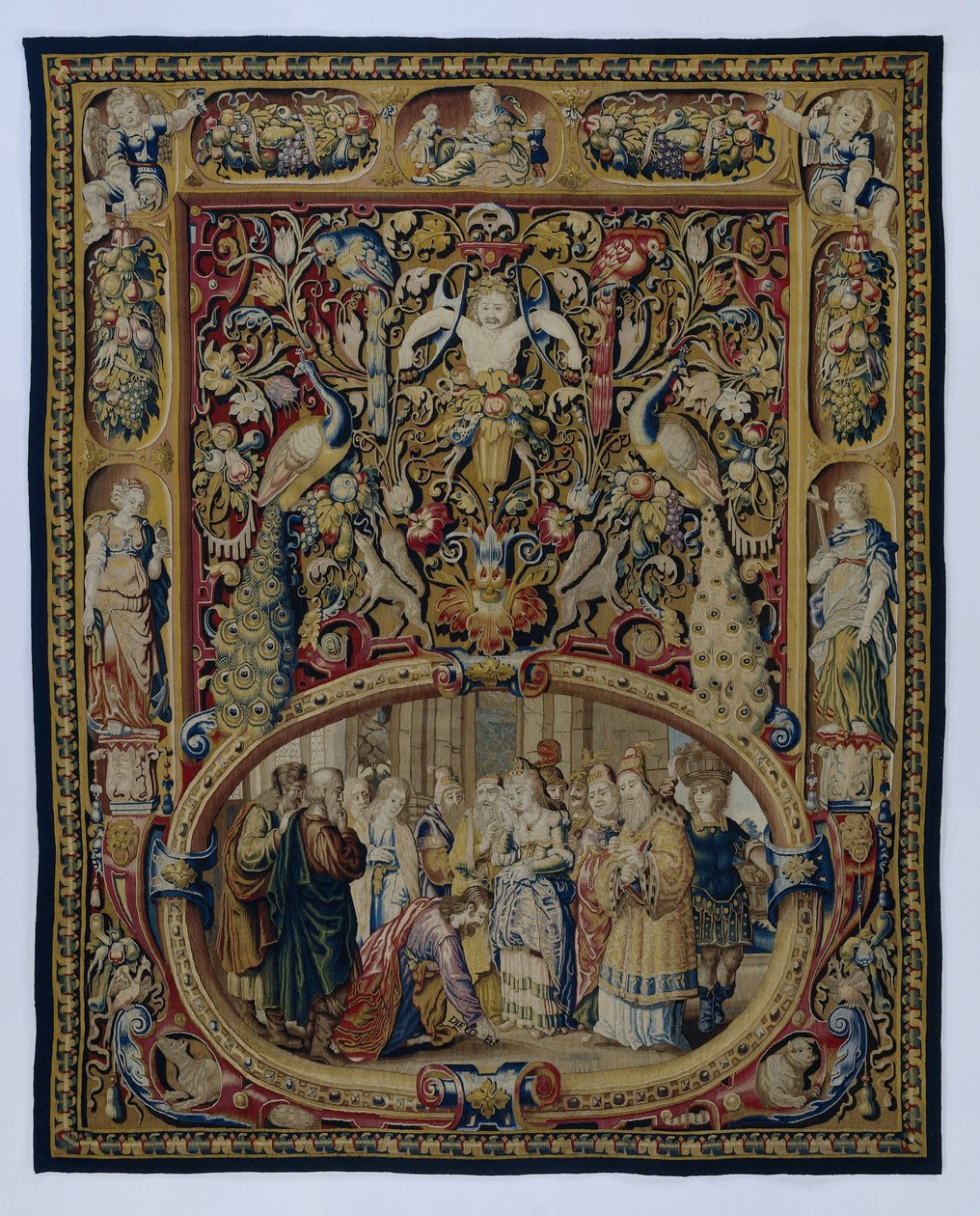 Cristo e a adúltera, num cartucho e numa decoração grotesca de François Spiering (possibly)