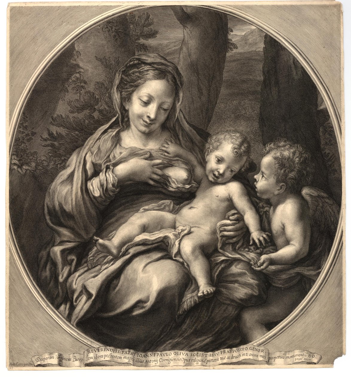 François Spierre - Madonna del Latte (Virgem e criança com um anjo), segundo Correggio, W,8.14 de François Spierre