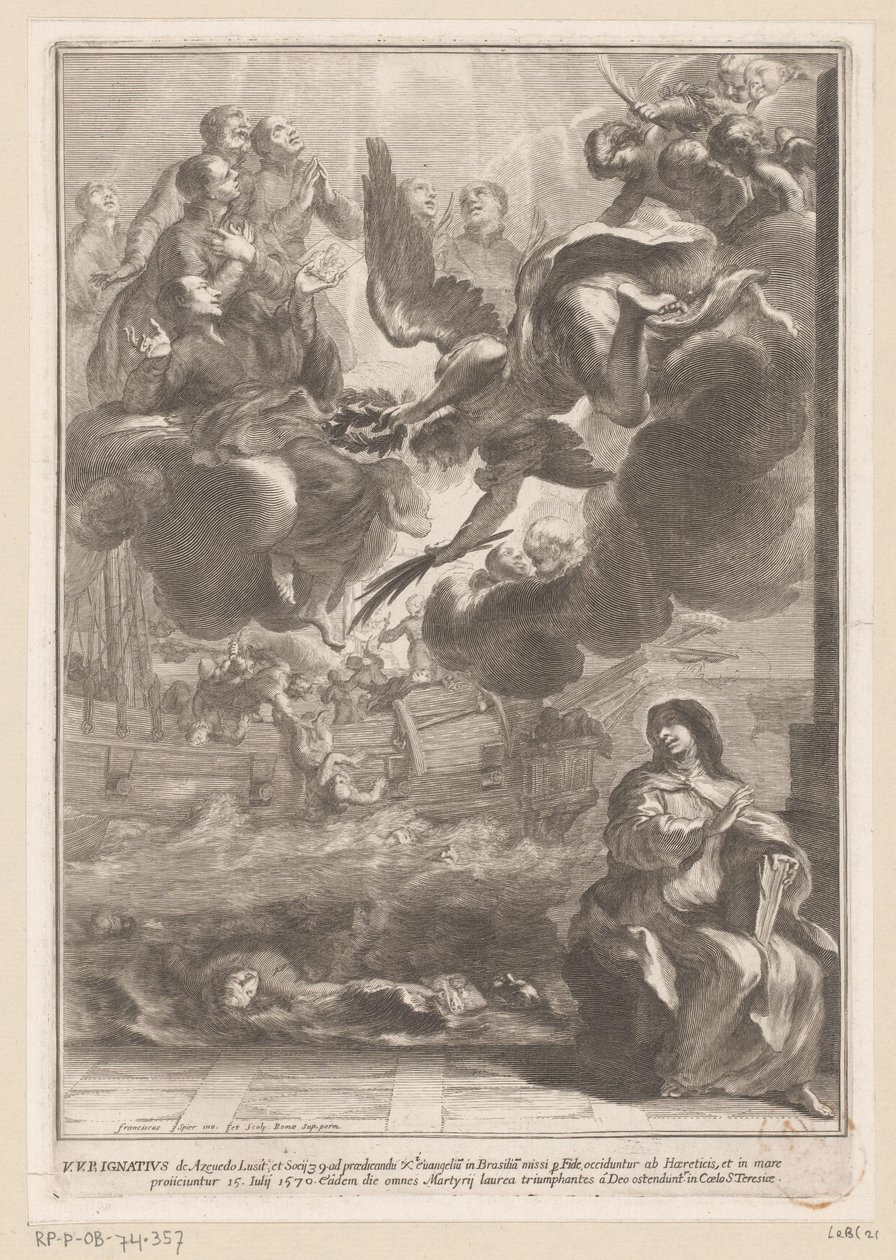 Visão de Santa Teresa mostrando o afogamento de Inácio de Azevedo de François Spierre