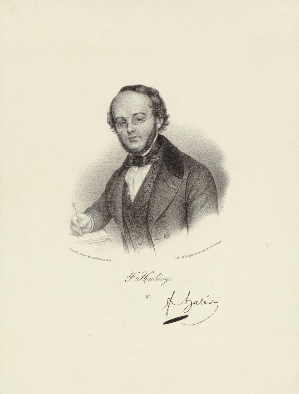Pessoa retratada:  Jacques Fromental Halévy de Francois Seraphin Delpech
