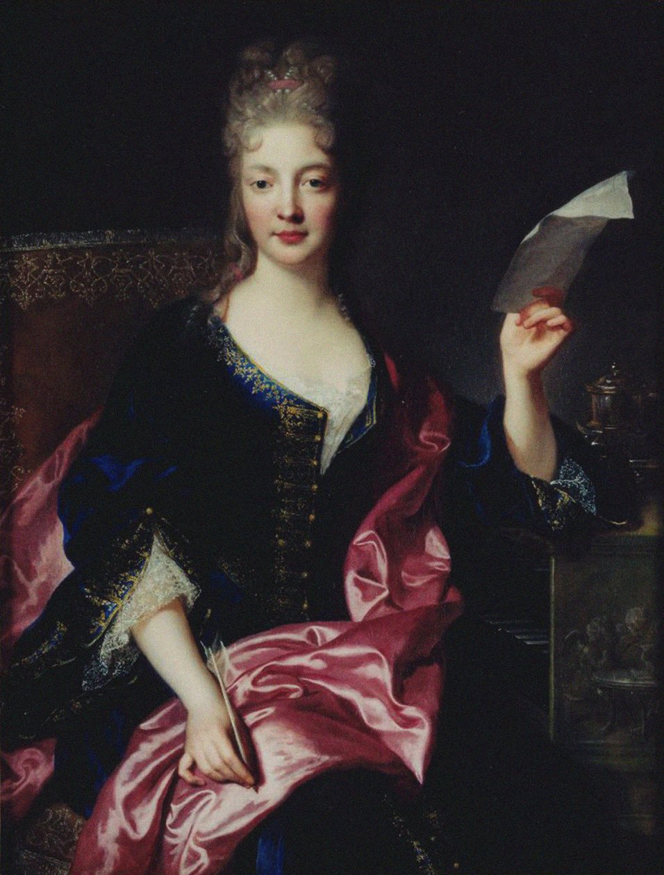 Retrato da Compositora Elisabeth Claude Jacquet de La Guerre 1665-1729. de François Troy de