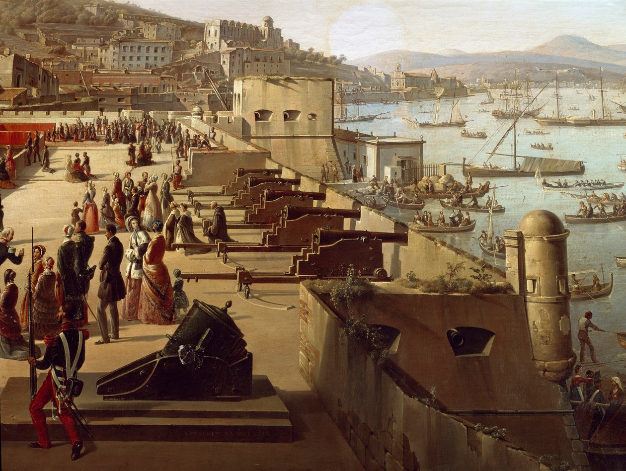 As armas na Fortaleza dos Pormenores. Pintura de Frans Vervloet (1795-1872) Nápoles, Museo Nazionale di San Martino de François Vervloet