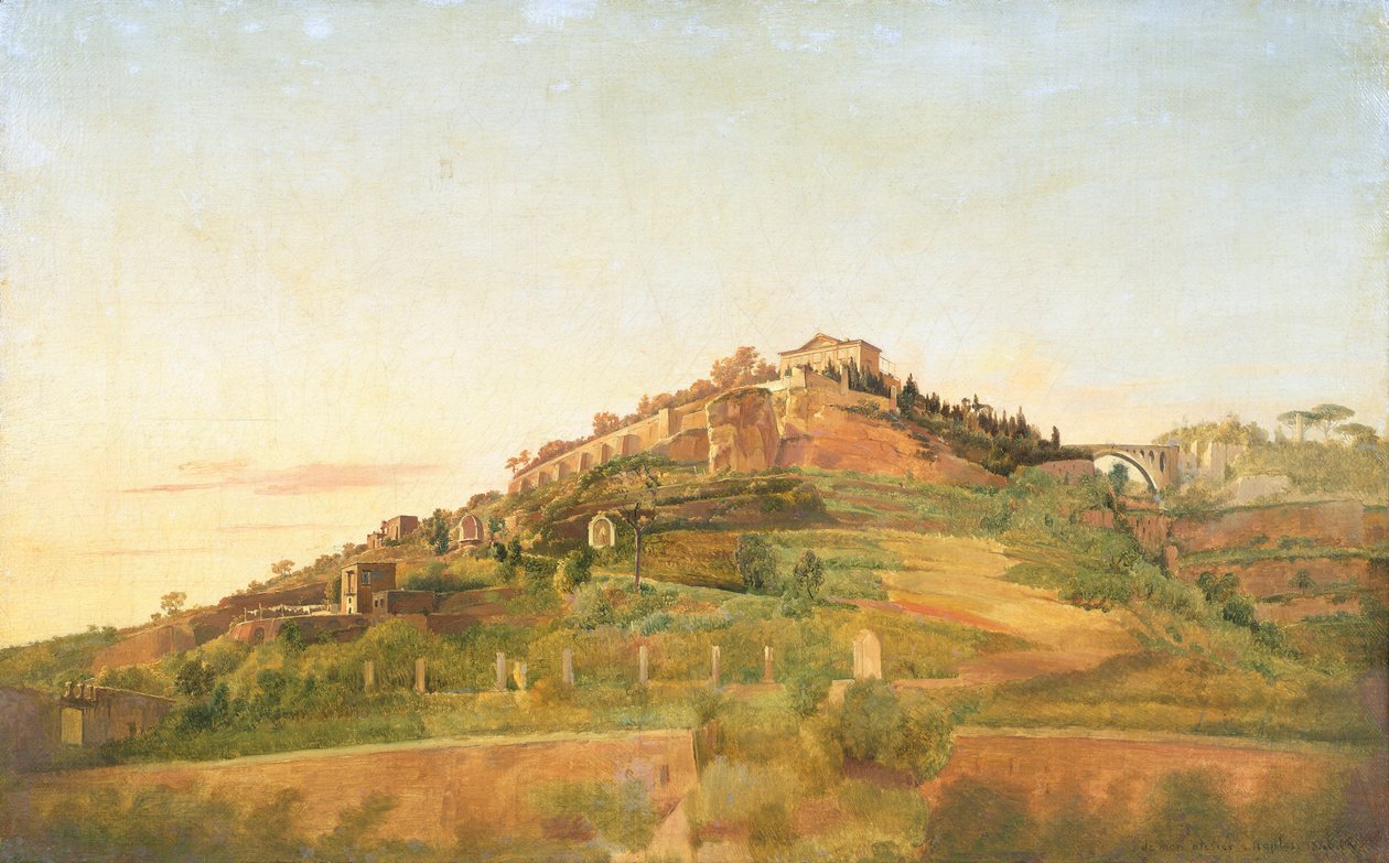Monte Vomero visto de Villa Lucia em Nápoles (óleo sobre tela) de François Vervloet