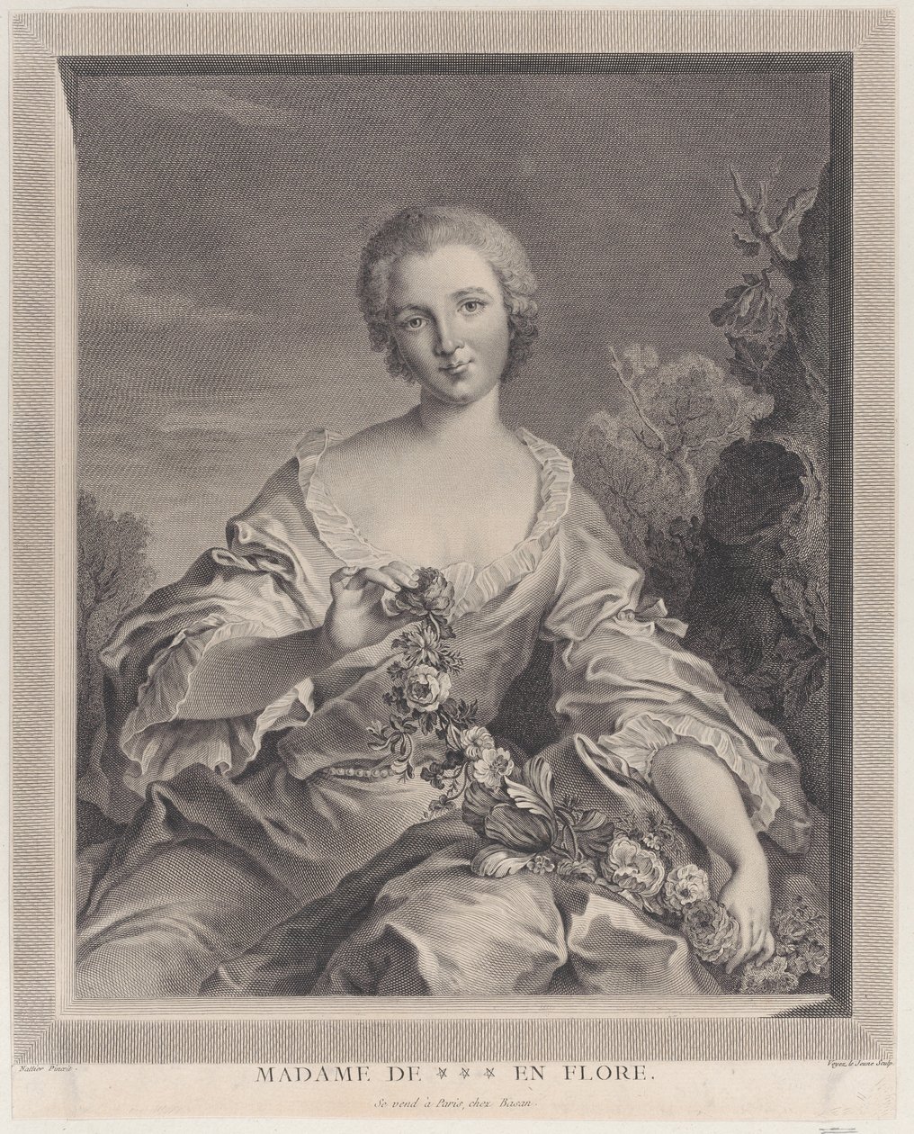 Retrato de Louise Henriette de Bourbon Conti como Flora, 1766-1805. de François Voyez