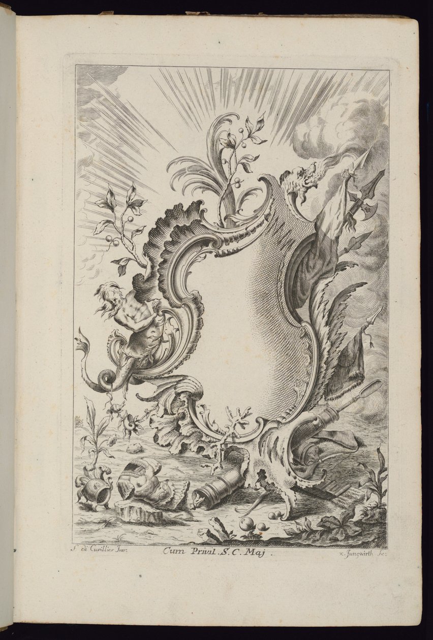 Cartucho com Dragão, Livro de Cartuchos para Diferentes Usos de François de Cuvilliés the Elder