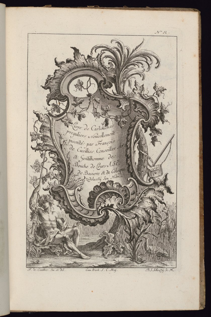 Cartucho com Palmeira, Livro dos Cartuchos Irregulares de François de Cuvilliés the Elder