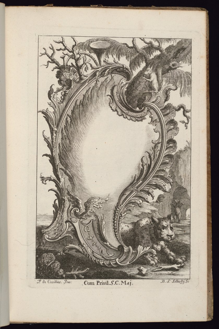 Cartucho com Árvore, Livro dos Cartuchos Irregulares de François de Cuvilliés the Elder