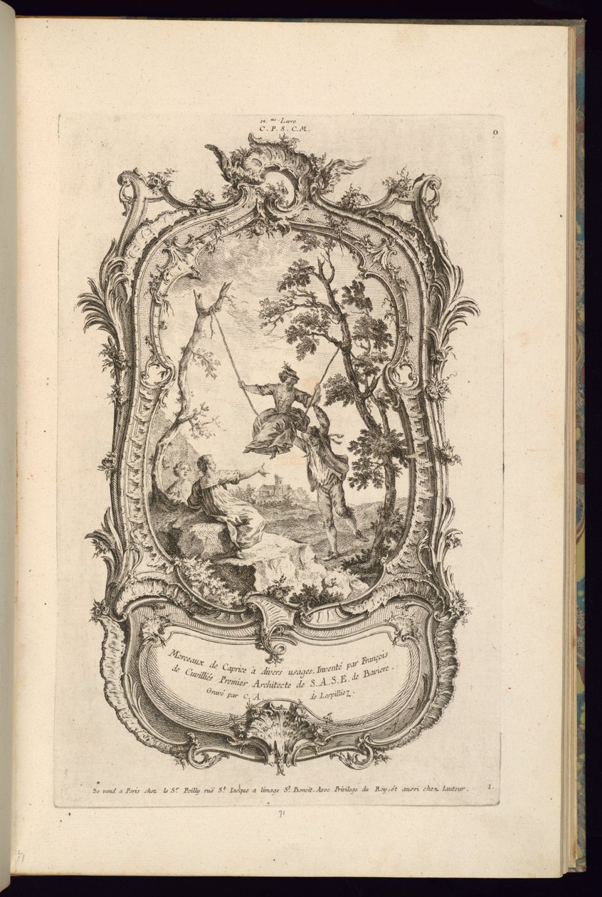 Design para um Cartouche com Compartimentos Grandes e Pequenos de François de Cuvilliés the Elder