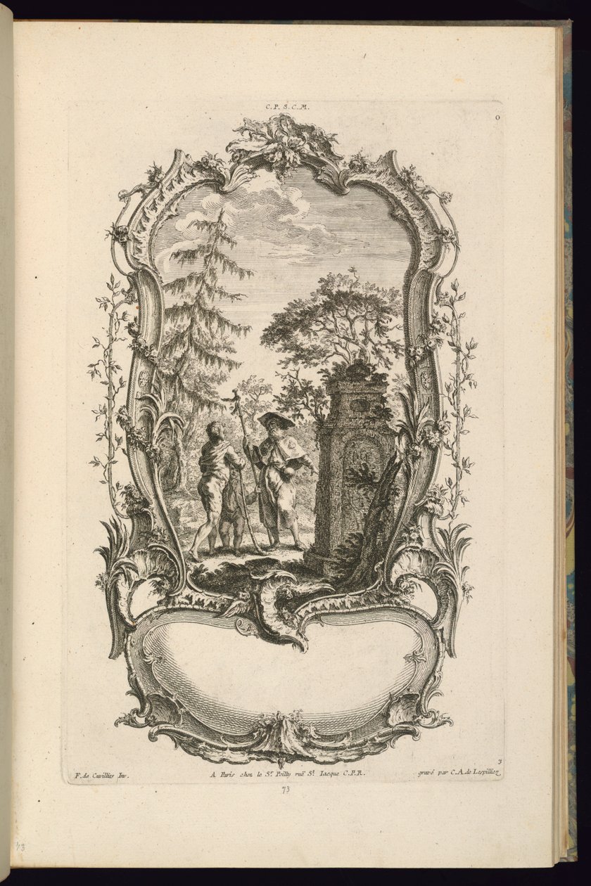 Design para um Cartucho com Compartimentos Grandes e Pequenos de François de Cuvilliés the Elder
