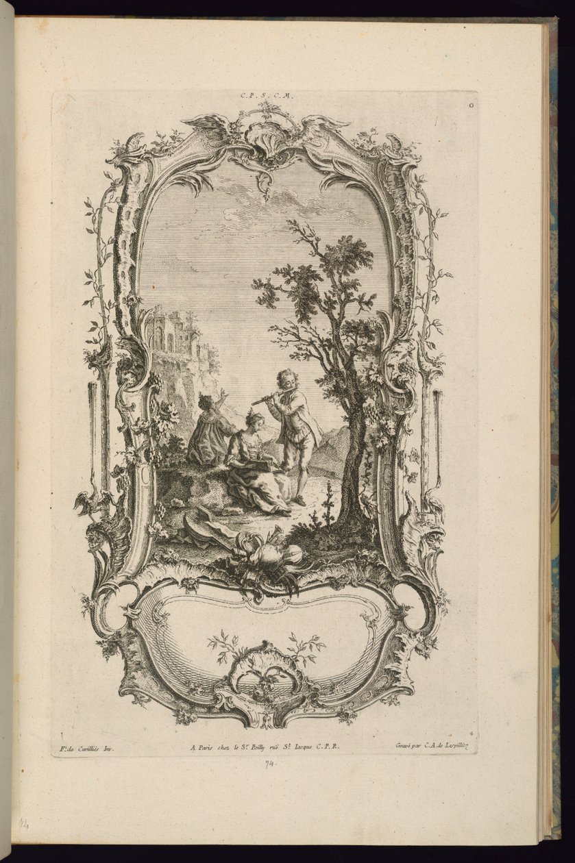 Design para um Cartucho com Compartimentos Grandes e Pequenos de François de Cuvilliés the Elder