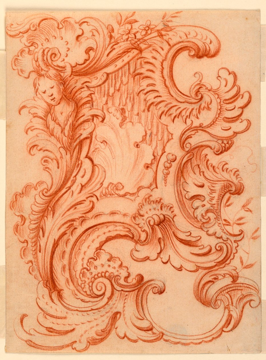 Desenho para um escudo Rocaille de François de Cuvilliés the Elder