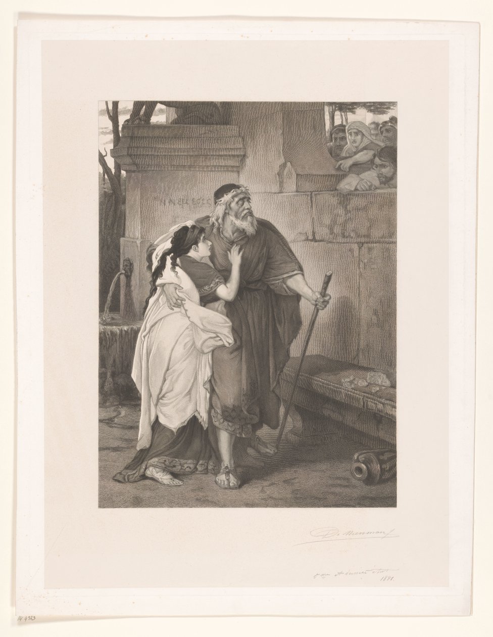 Édipo cego liderado por Antígona de François de Meersman (signed by artist)