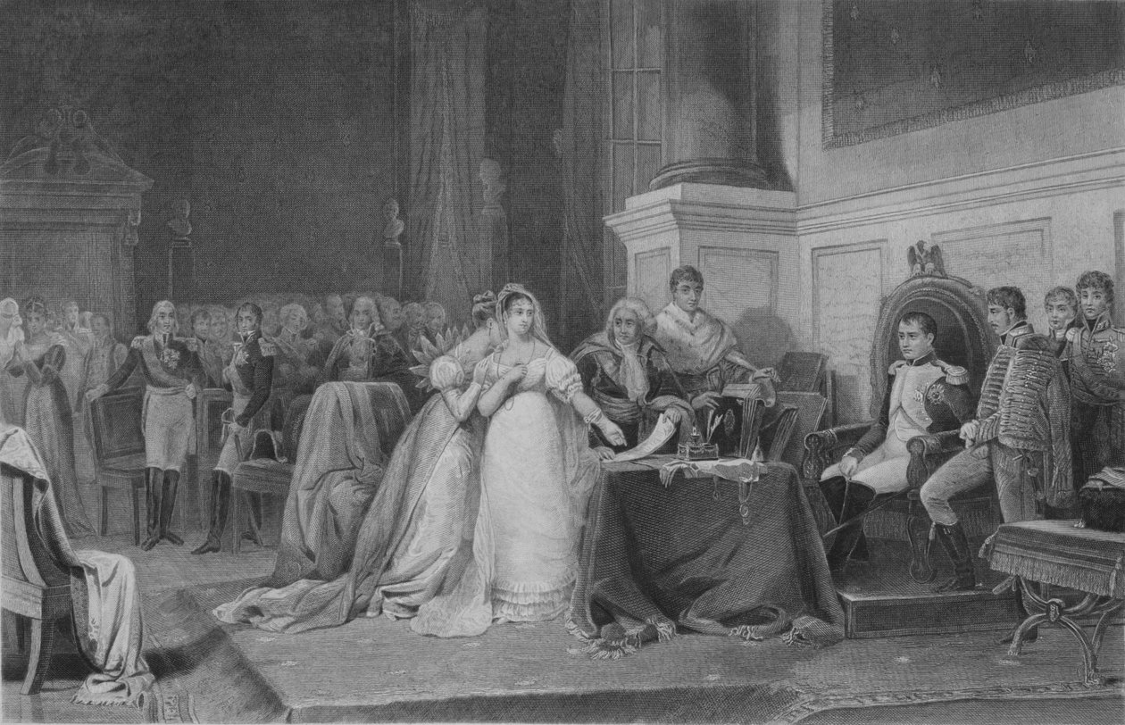 O divórcio de Josephine, 1846, meados do século XIX. de François de Meersman