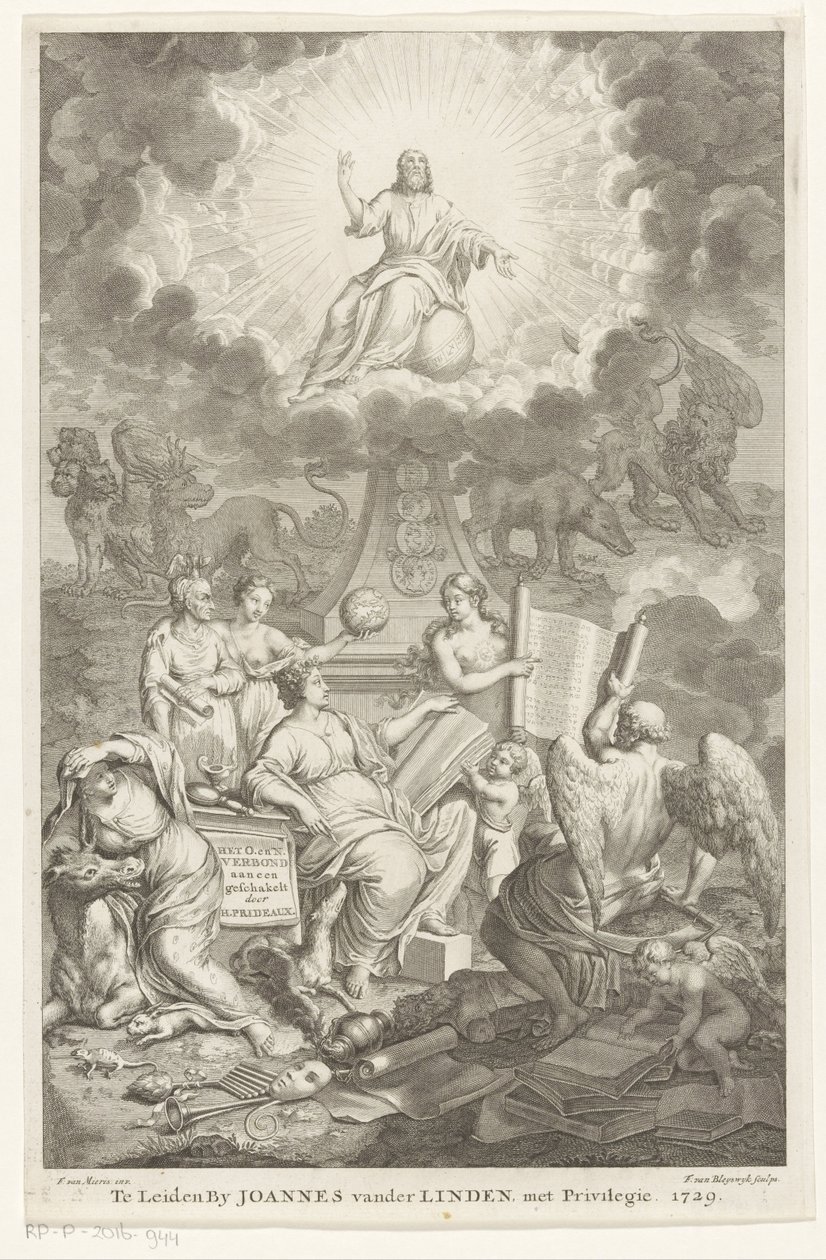 Alegoria do Antigo e do Novo Testamento A Aliança O. e N. ligada por H. Prideaux (título no objeto) Página de título para: Humphrey Prideaux, A Antiga e Nova Aliança aen ligados nas histórias dos judeus e dos povos fronteiriços de François van Bleyswijck