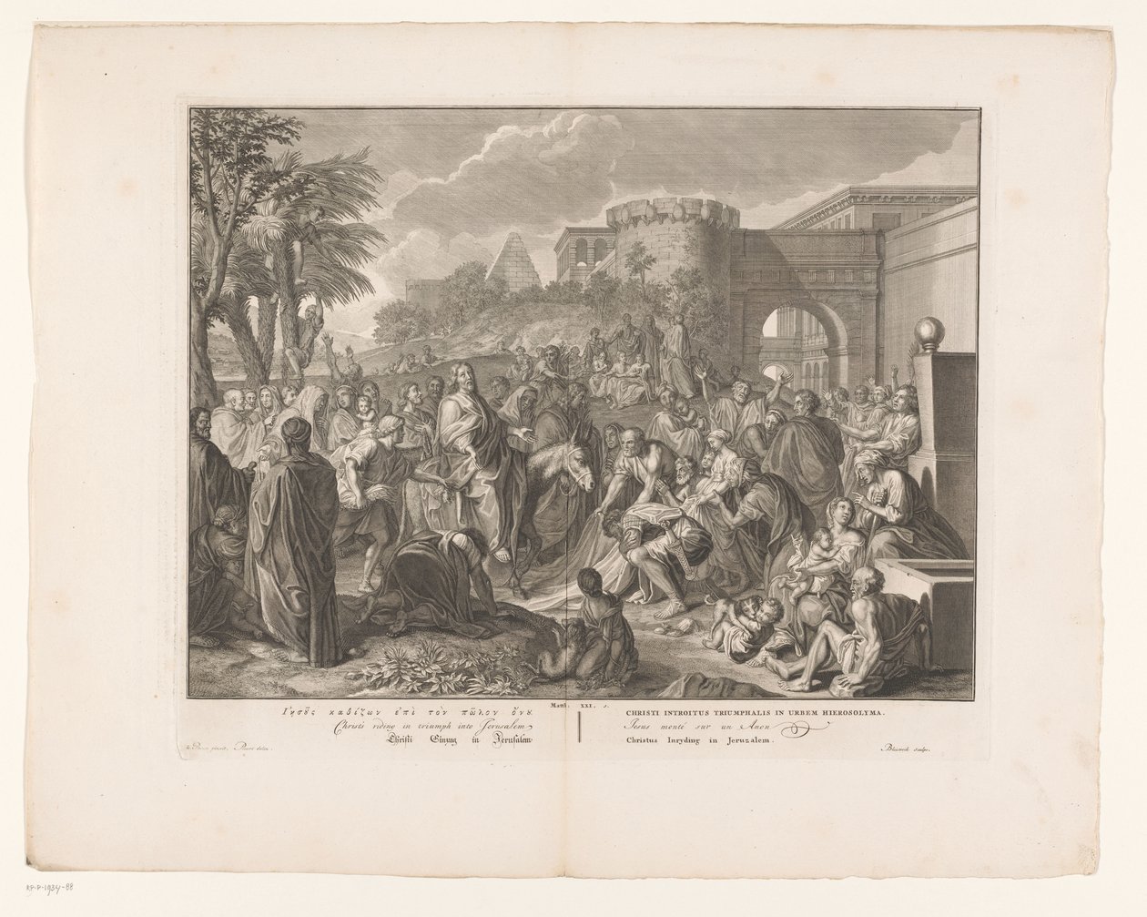 A entrada de Cristo em Jerusalém Cristo Entrando em Jerusalém (título no objeto) de François van Bleyswijck