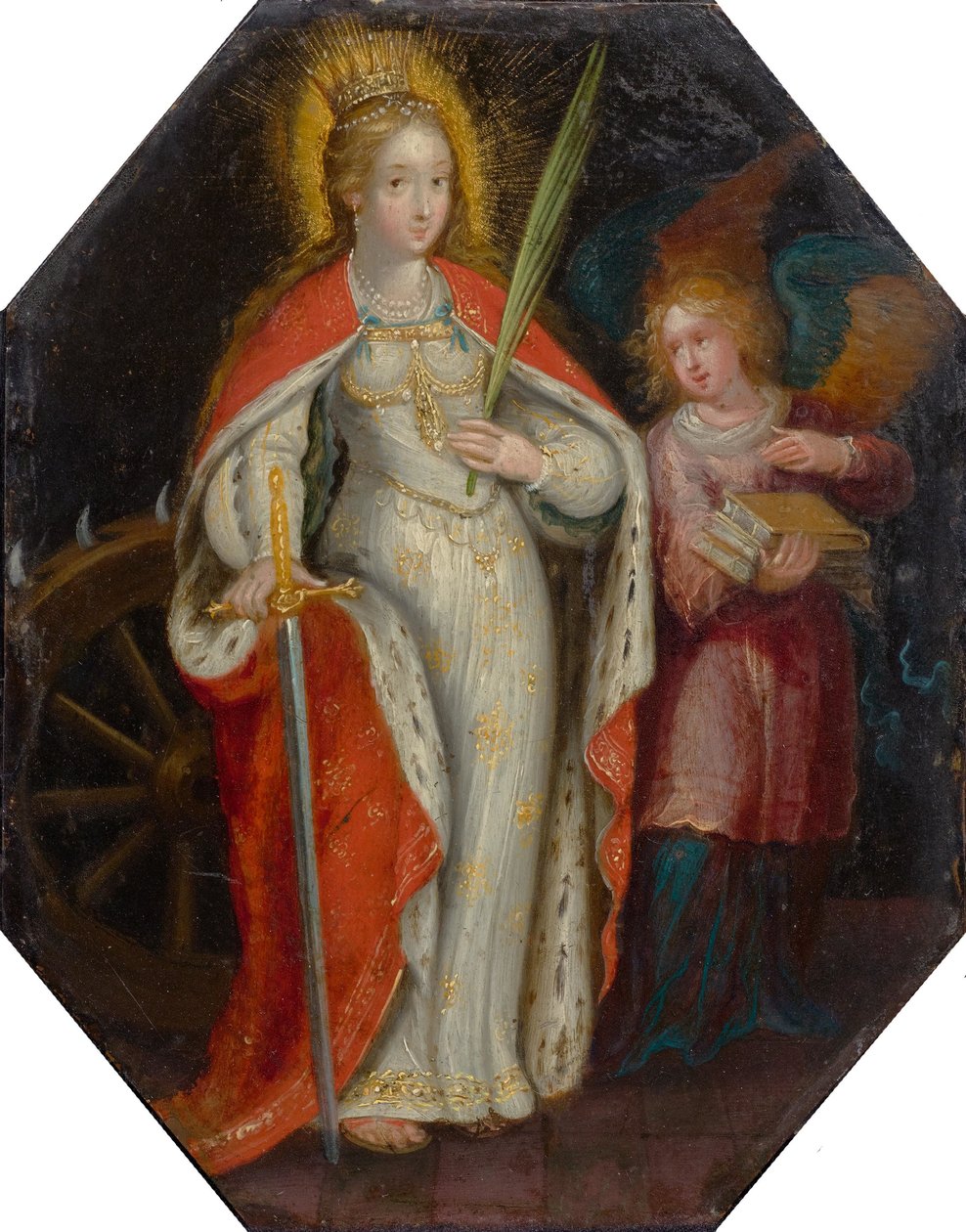 Santa Catarina, acompanhada de um anjo de Frans Francken the Younger