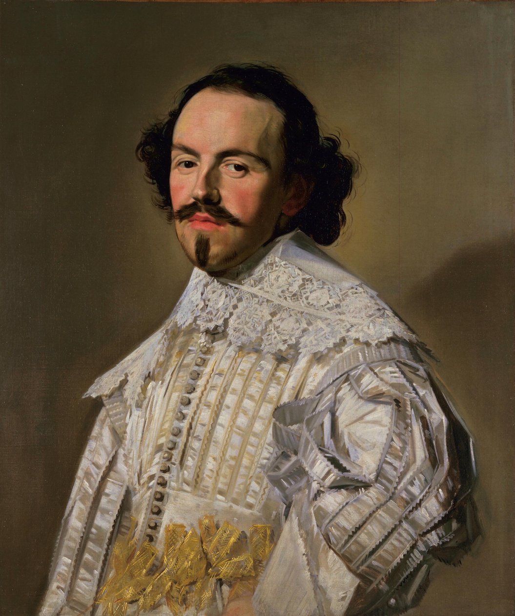 Retrato de um cavaleiro no branco de Frans Hals