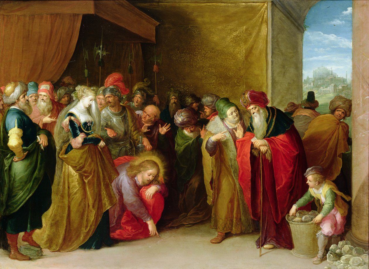 Cristo e a mulher tomados em adultério de Frans II Francken the Younger