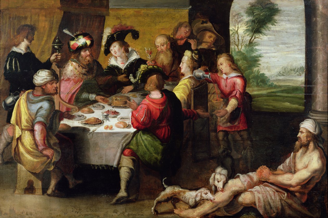A parábola do homem rico e de Lázaro de Frans II Francken the Younger