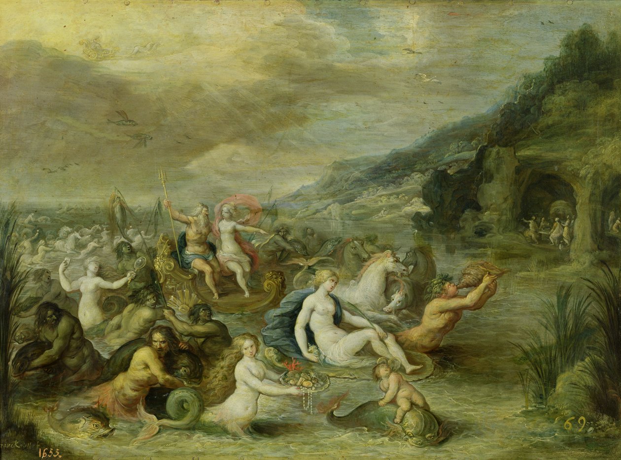 O triunfo do anfitrite (óleo sobre cobre) de Frans II Francken the Younger