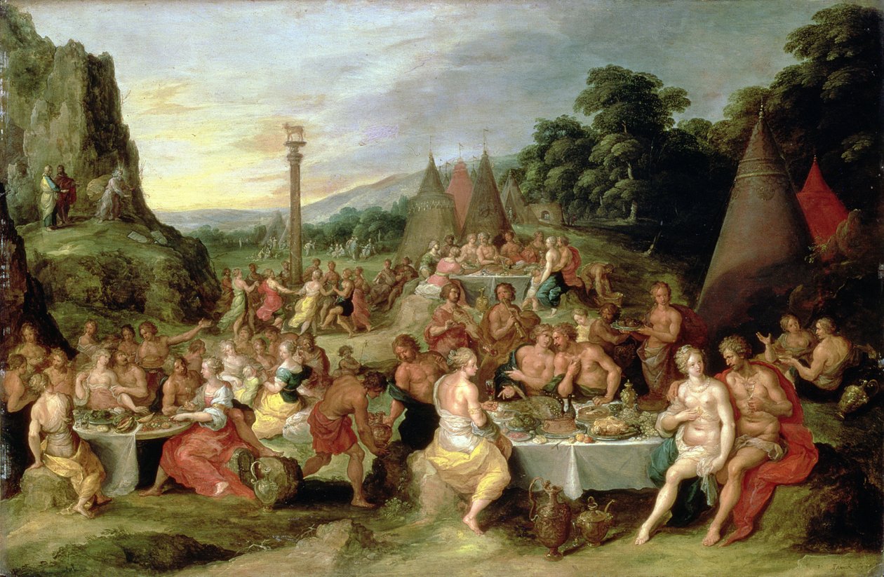 A Adoração do Bezerro de Ouro, c.1630-35 de Frans II Francken the Younger