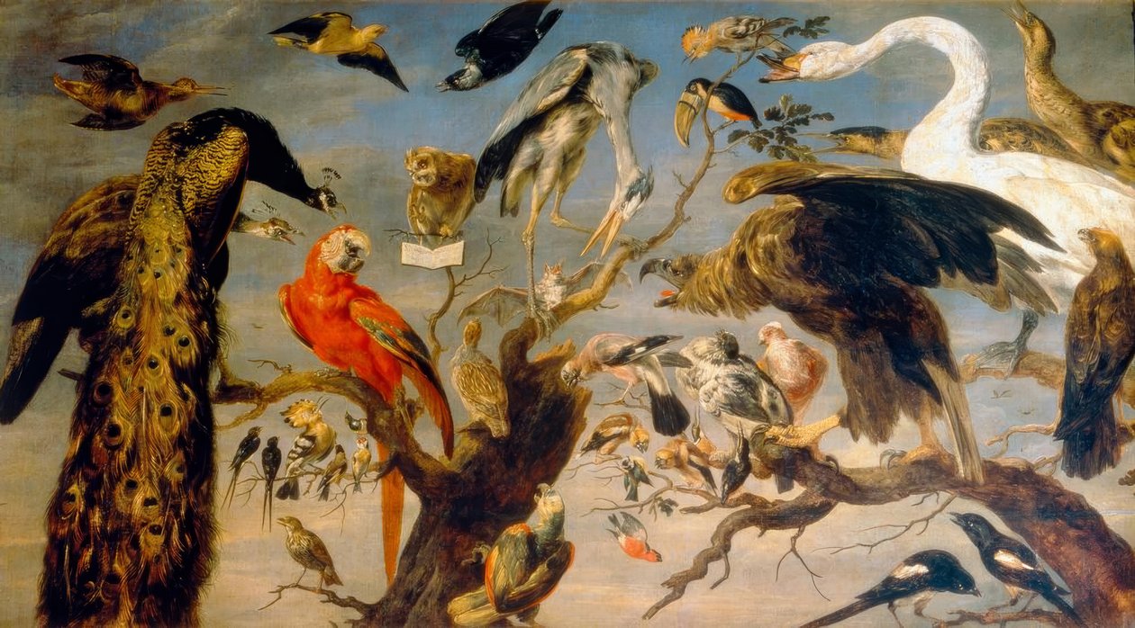 O concerto de pássaros de Frans Snyders or Snijders