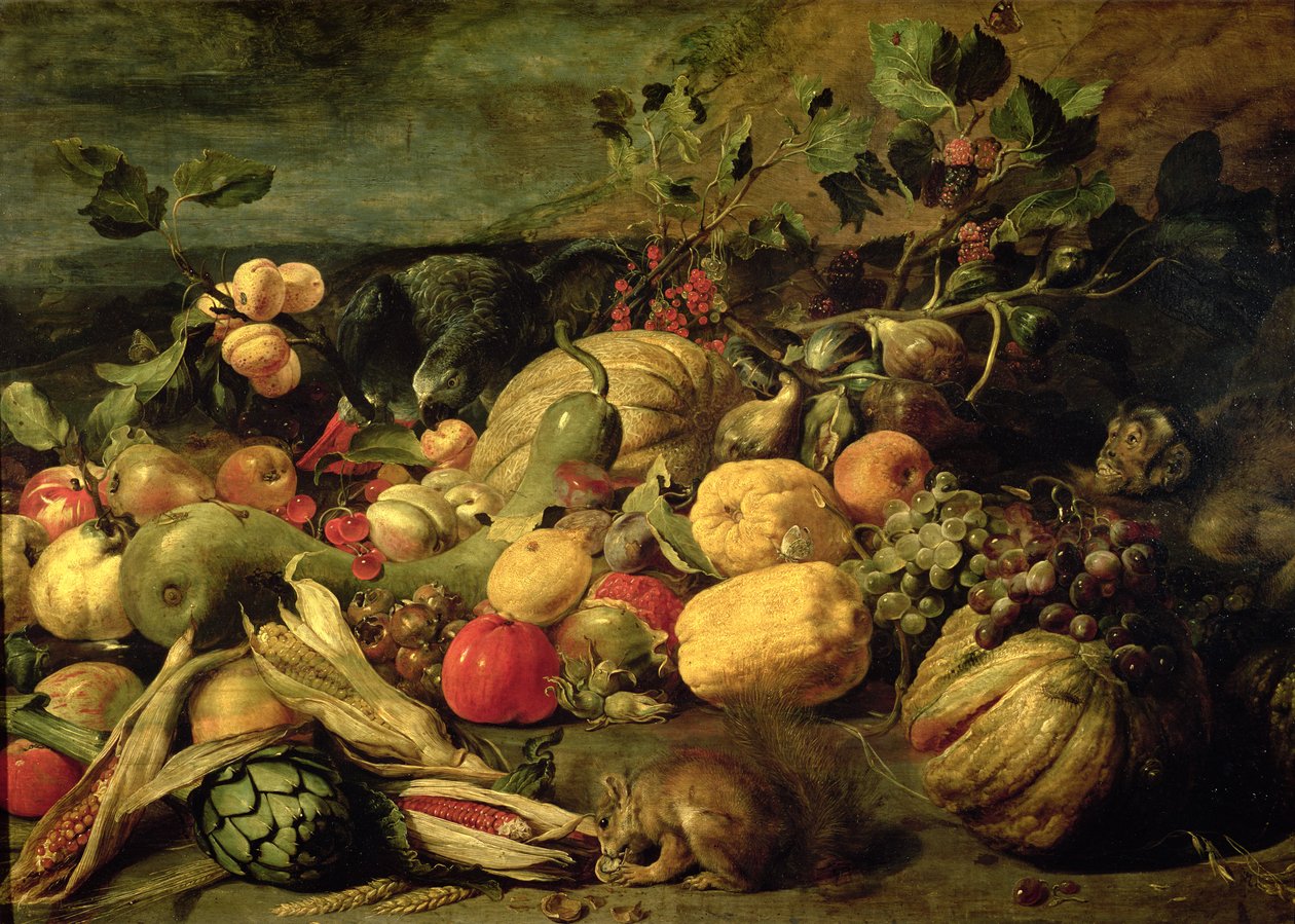 Ainda vida de frutas e legumes de Frans Snyders or Snijders