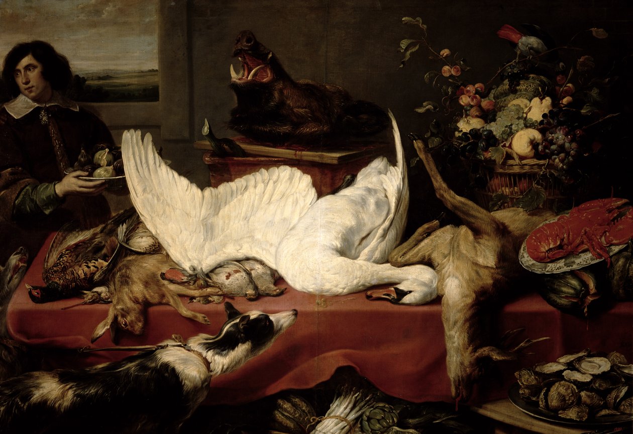 Ainda vida de jogo e marisco de Frans Snyders or Snijders