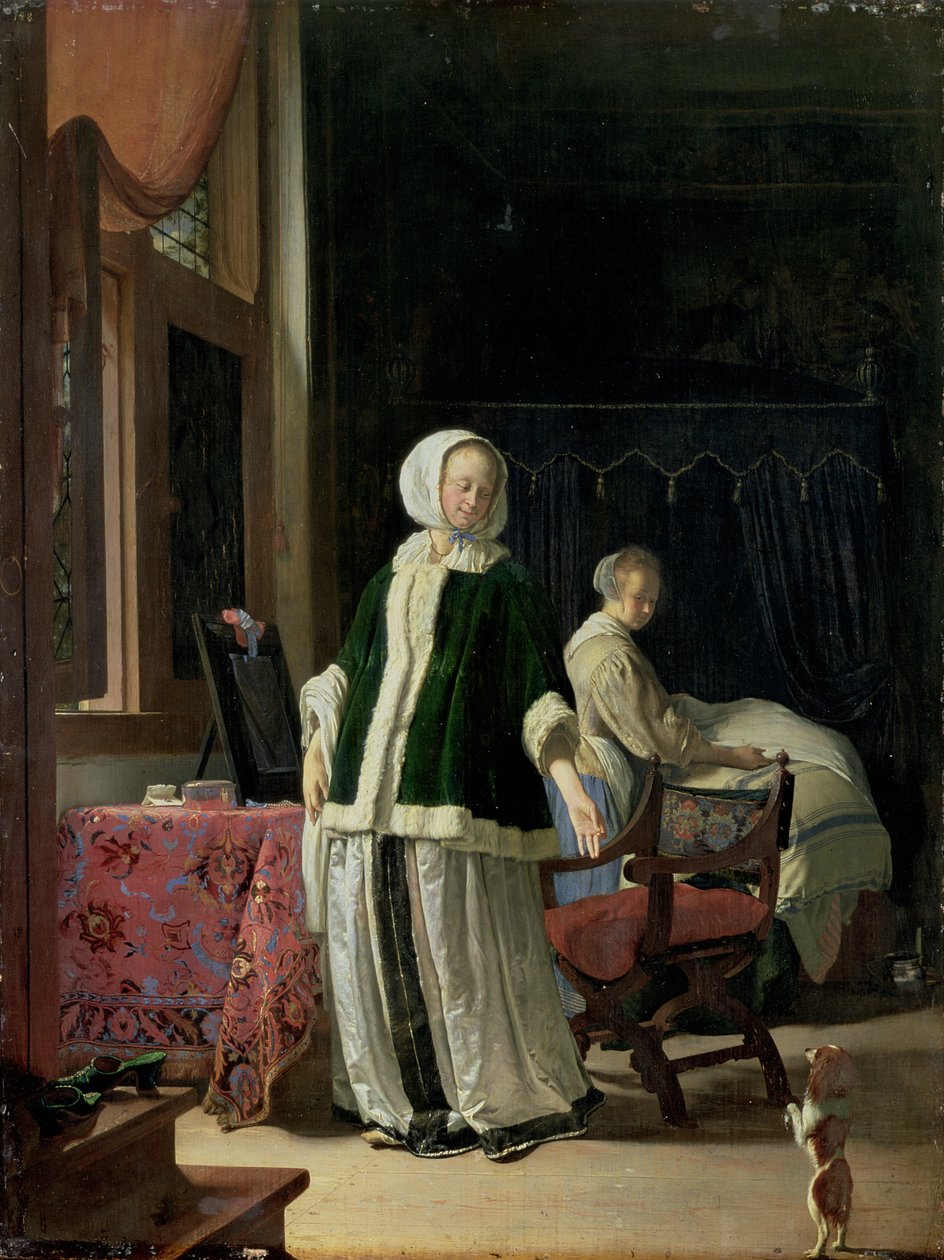 O toalete da manhã de uma jovem senhora de Frans van Mieris