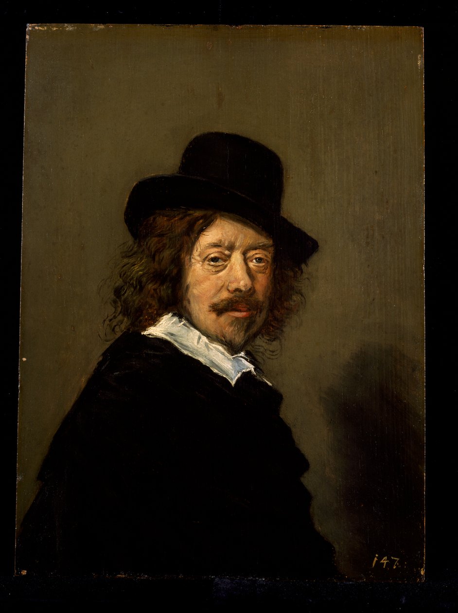 Retrato do Artista, c.1650 (óleo sobre madeira) de Frans (after) Hals