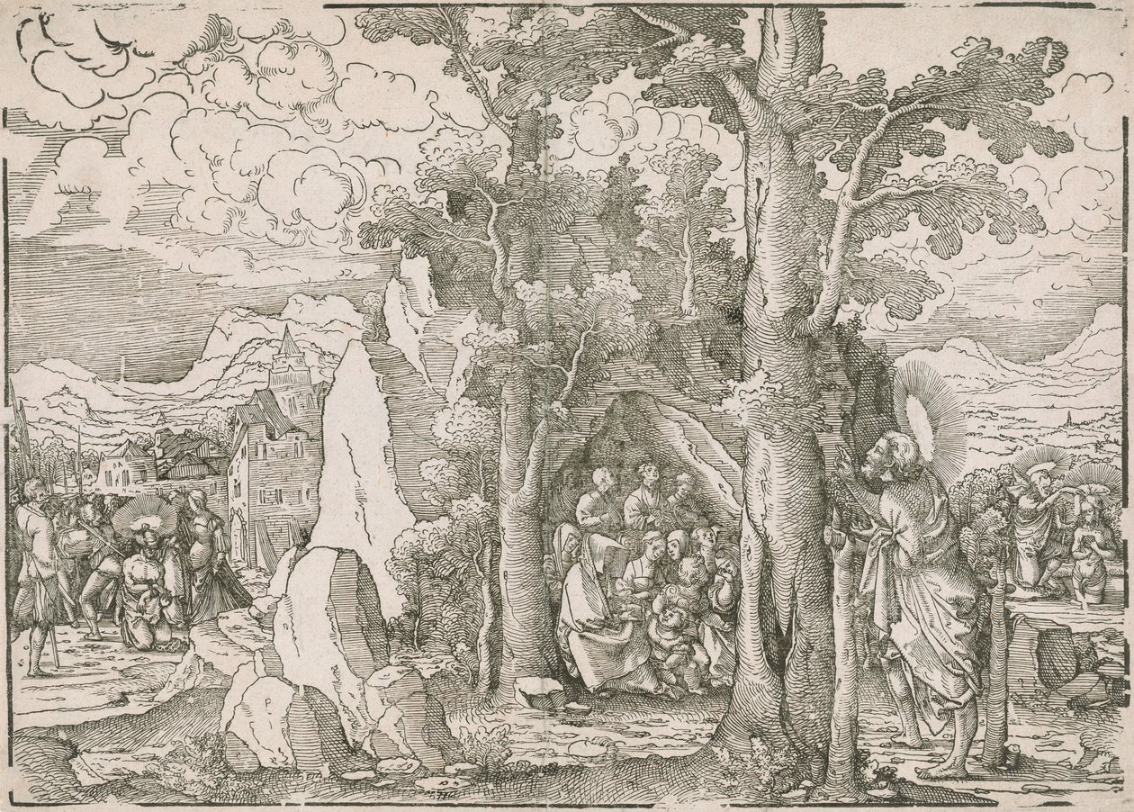 Paisagem com Cenas da Vida de São João Baptista de Frans Crabbe van Espleghem