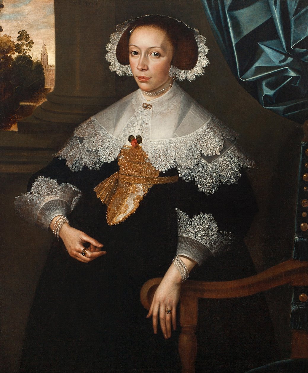 Retrato de Florence-Marguerite de Renesse-Warfusée, Condessa de Grimbergen, 1641 (par de 3114329) de Frans Denys