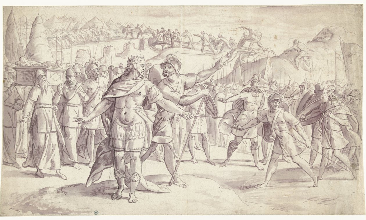 O povo de Israel atravessa o rio
História de Joshua, ? (4?) (título da série) de Frans Francken (I)