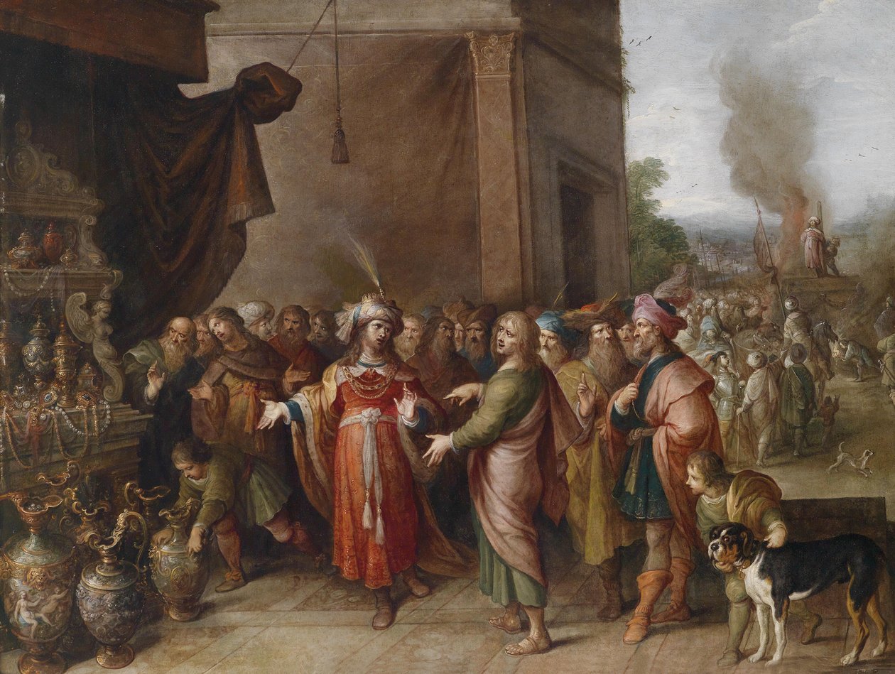 Creso mostrando a Sólon seus tesouros de Frans Francken the Younger