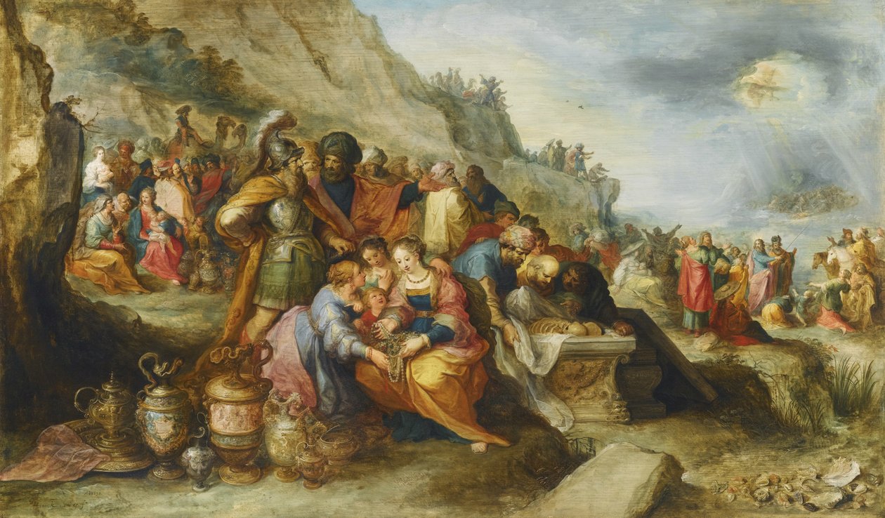 Os israelitas, depois de atravessar o Mar Vermelho, na tumba do patriarca Joseph, 1630 de Frans Francken the Younger